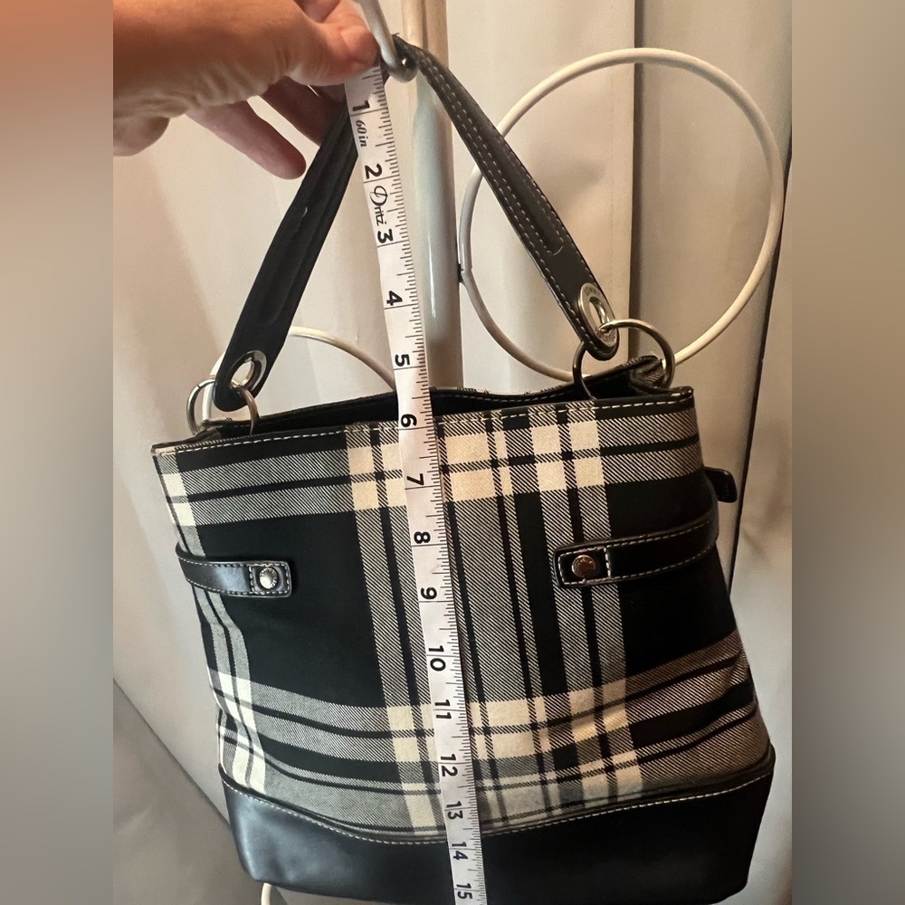 Tommy Hilfiger Vintage Black & White Plaid Shoulder Bag | Classic Y2K - Picture 9 of 12